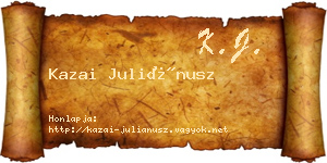 Kazai Juliánusz névjegykártya